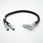ARRI ALEXA 'Y' Cable - 10 pin Ethernet (Right Angle) to 2 pin Power and 4 pin 'CC' Ethernet