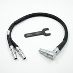 ARRI ALEXA 'Y' Cable - 10 pin Ethernet (Right Angle) to 2 pin Power and 4 pin 'CC' Ethernet